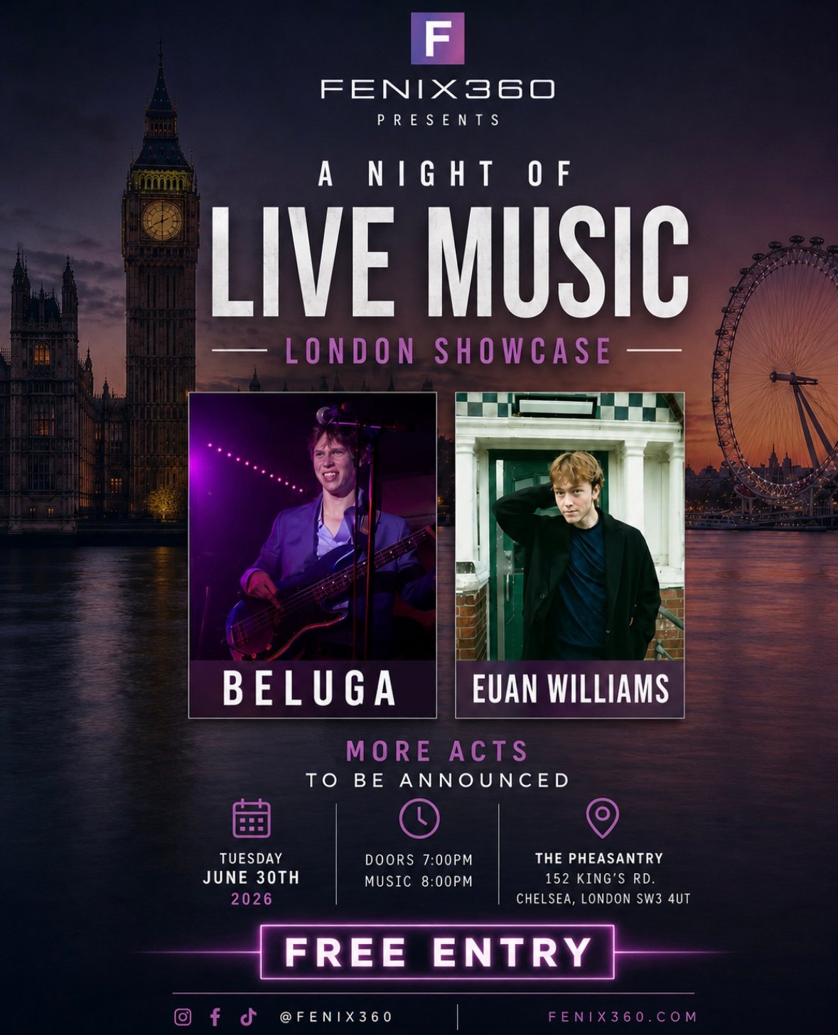 FENIX360 Brings Its Acclaimed Live Music Showcase Back to London  June 30, 2026 | The Pheasantry, Chelsea, London